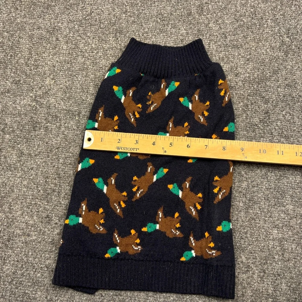 Retriever Mallard Duck Knit Dog Sweater Navy Blue Size Medium Pet Clothes